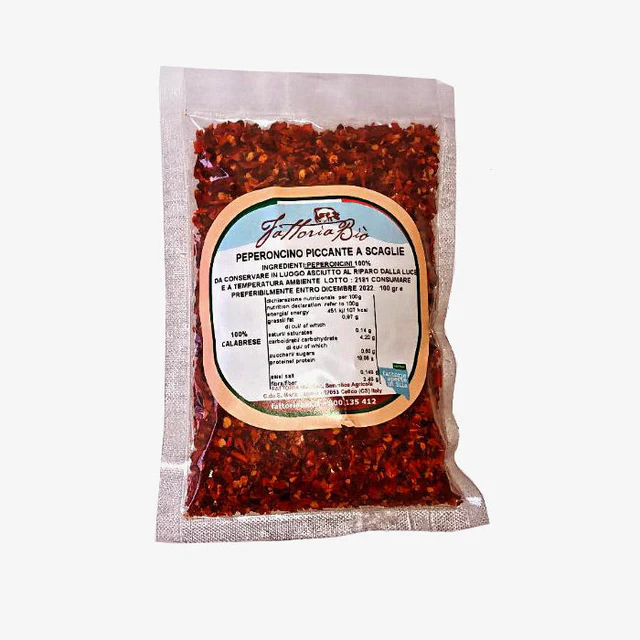 Confezione di Peperoncino calabrese piccante a scaglie