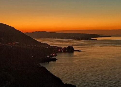 Anelli panoramici su<br>Monte Judice al tramonto